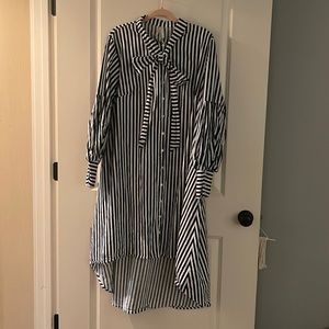 Striped High-Low dress